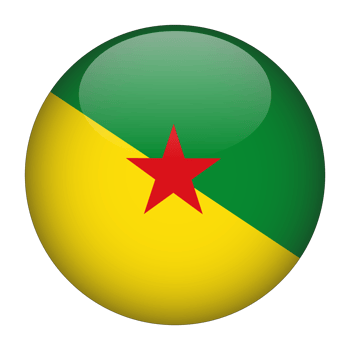 French Guiana 3D Rounded Flag with Transparent Background png