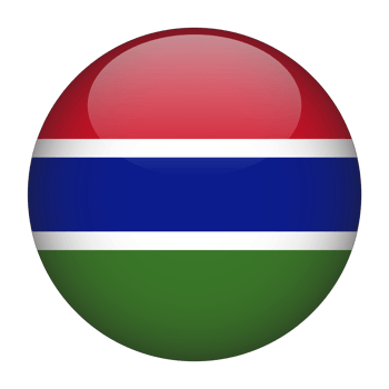 Gambia 3D Rounded Flag with Transparent Background png
