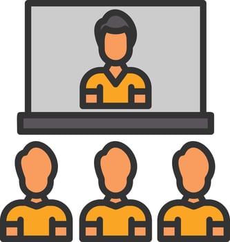 Video Conference Line Filled Icon vector