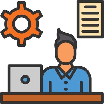 Multitasking Line Filled Icon vector
