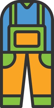 Coverall Line Filled Icon vector