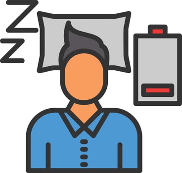 Fatigue Line Filled Icon vector