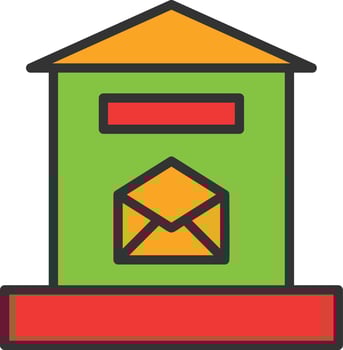 Letter Box Line Filled Icon vector