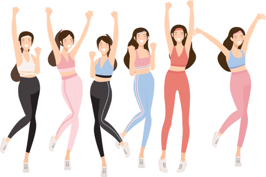 success happy woman in active wear png