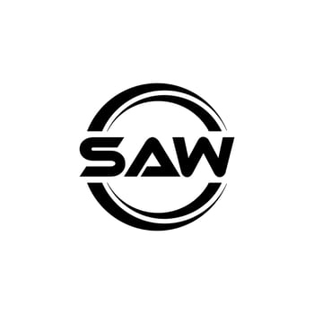 SAW letter logo design in illustration. Vector logo, calligraphy designs for logo, Poster, Invitation, etc.