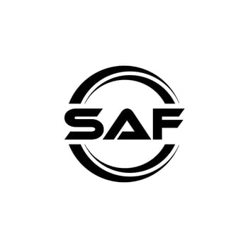 SAF letter logo design in illustration. Vector logo, calligraphy designs for logo, Poster, Invitation, etc.