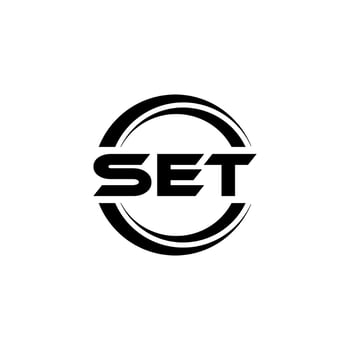 SET letter logo design in illustration. Vector logo, calligraphy designs for logo, Poster, Invitation, etc.