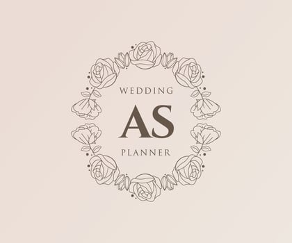 AS Initials letter Wedding monogram logos collection, hand drawn modern minimalistic and floral templates for Invitation cards, Save the Date, elegant identity for restaurant, boutique, cafe in vector