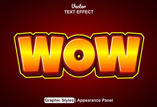 wow text effect with graphic style and editable. vector