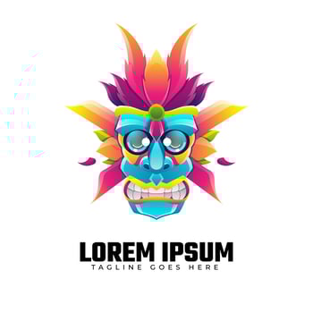 Tiki Mask Logo Template vector