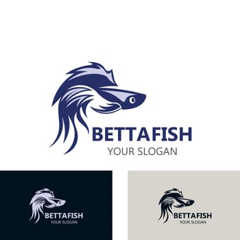 Betta fish modern logo style design vector illustration