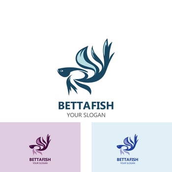 Betta fish modern logo style design vector illustration