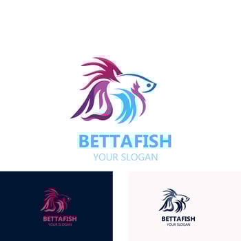 Betta fish modern logo style design vector illustration