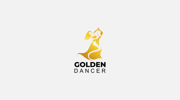 Golden dancer logo vector design illustration
