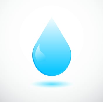 Blue Water Drop Isolated Icon Vector Illustration