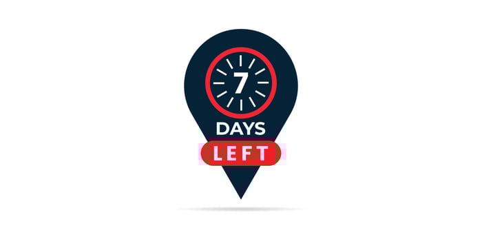 7 days left vector illustration