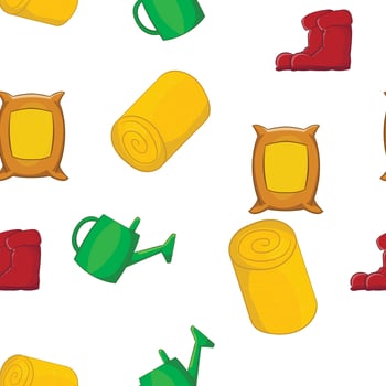 Agriculture pattern, cartoon style vector