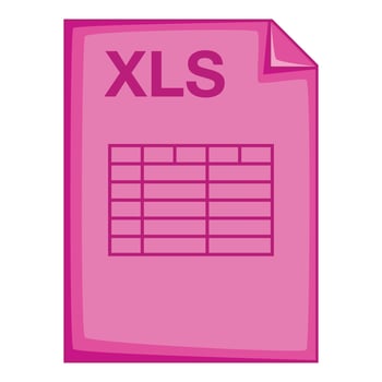 XLS file icon, cartoon style vector