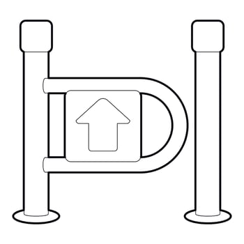 Fencing system icon, outline style vector