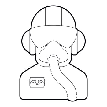 Pilot icon, outline style vector