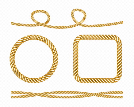 Gold silk cords, round and square frames of satin vector