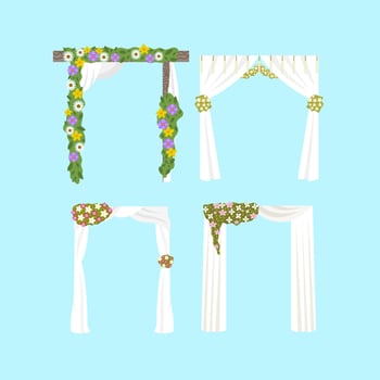 Set Of Wedding Arch Illustration vector