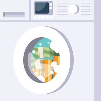 Laundering money by Washing machine vector
