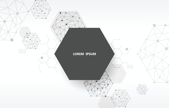 White vector background futuristic geometric hexagon shape