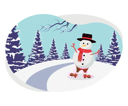 Christmas snowman beautiful illustration. vector