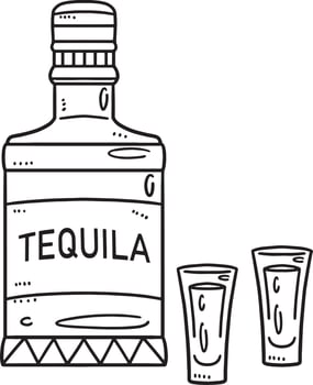Cinco de Mayo Mexican Drinks Isolated Coloring vector