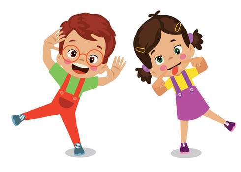 cute kids with funny faces vector