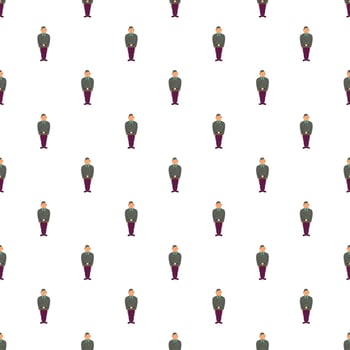 Man in a police uniform pattern, cartoon style vector