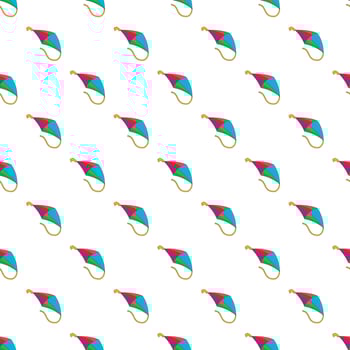 Flying kite pattern, cartoon style vector