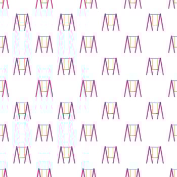 Baby swing pattern, cartoon style vector