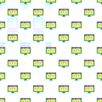 Monitor with sign left right pattern vector
