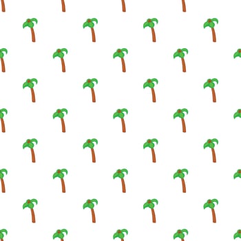 Palm tree with coconuts pattern, cartoon style vector
