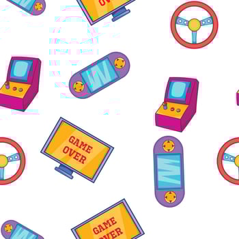 Video game pattern, cartoon style vector