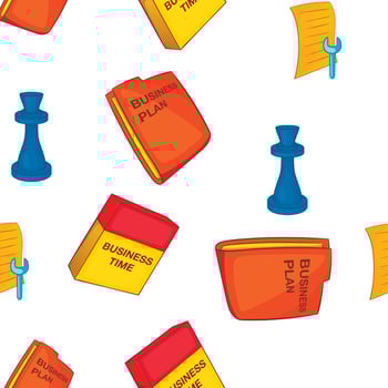 Business planning pattern, cartoon style vector