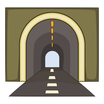 Tunnel icon, cartoon style vector