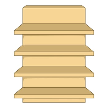 Supermarket shelf icon, cartoon style vector