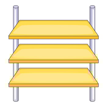 Shop shelves icon, cartoon style vector