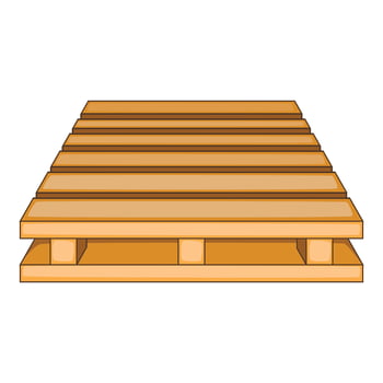 Wooden palette icon, cartoon style vector