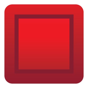 Red button icon, flat style vector