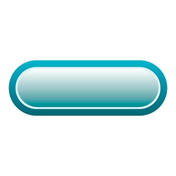 Blue rectangle button icon, flat style vector