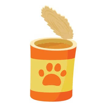 Dog can icon, cartoon style vector