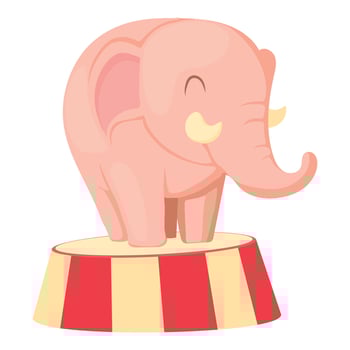Circus elephant icon, cartoon style vector