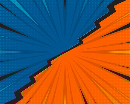 Flat cartoon comic background. Pop art comic background. Fight backgrounds comics style design. Vector Illustration