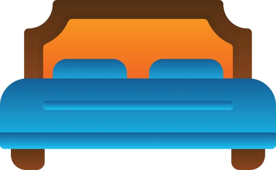 Double Bed Vector Icon Design