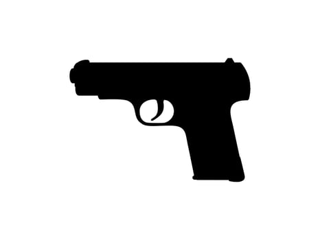 Silhouette Pistol Gun Pistol for Art Illustration, Logo, Pictogram, Website or Graphic Design Element. Vector Illustration
