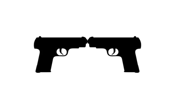 Silhouette Pistol Gun Pistol for Art Illustration, Logo, Pictogram, Website or Graphic Design Element. Vector Illustration